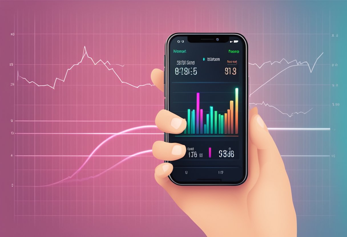 A heart rate monitor displaying a high resting heart rate