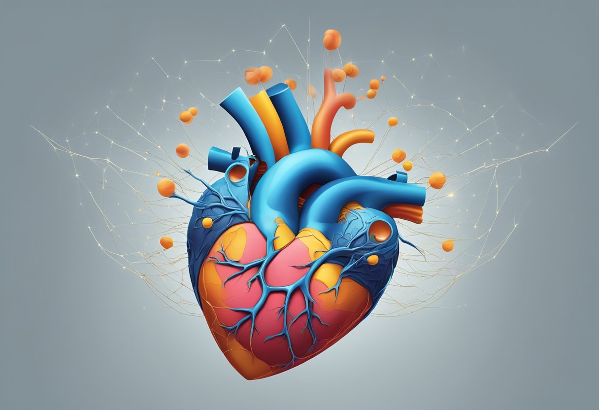 A heart pulsates outside a body, suspended in mid-air