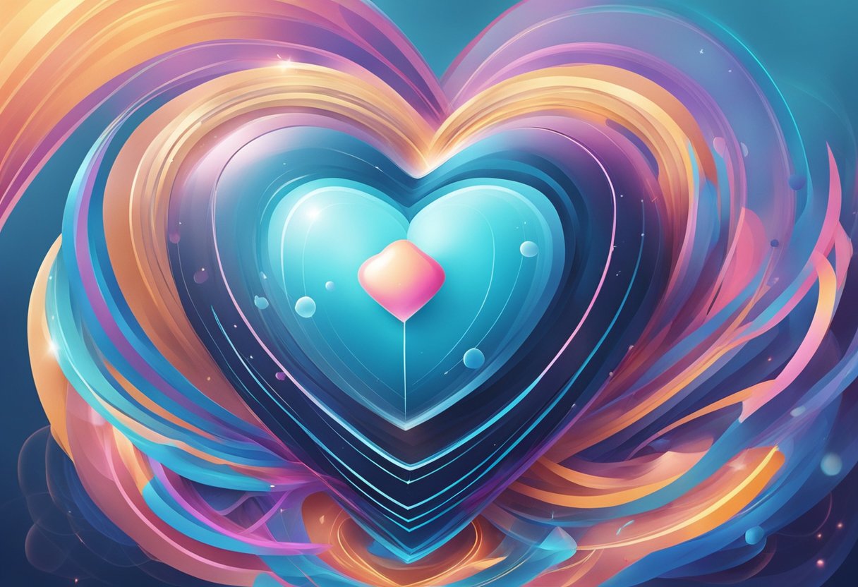 A heart-shaped object pulsates rhythmically, surrounded by waves of energy