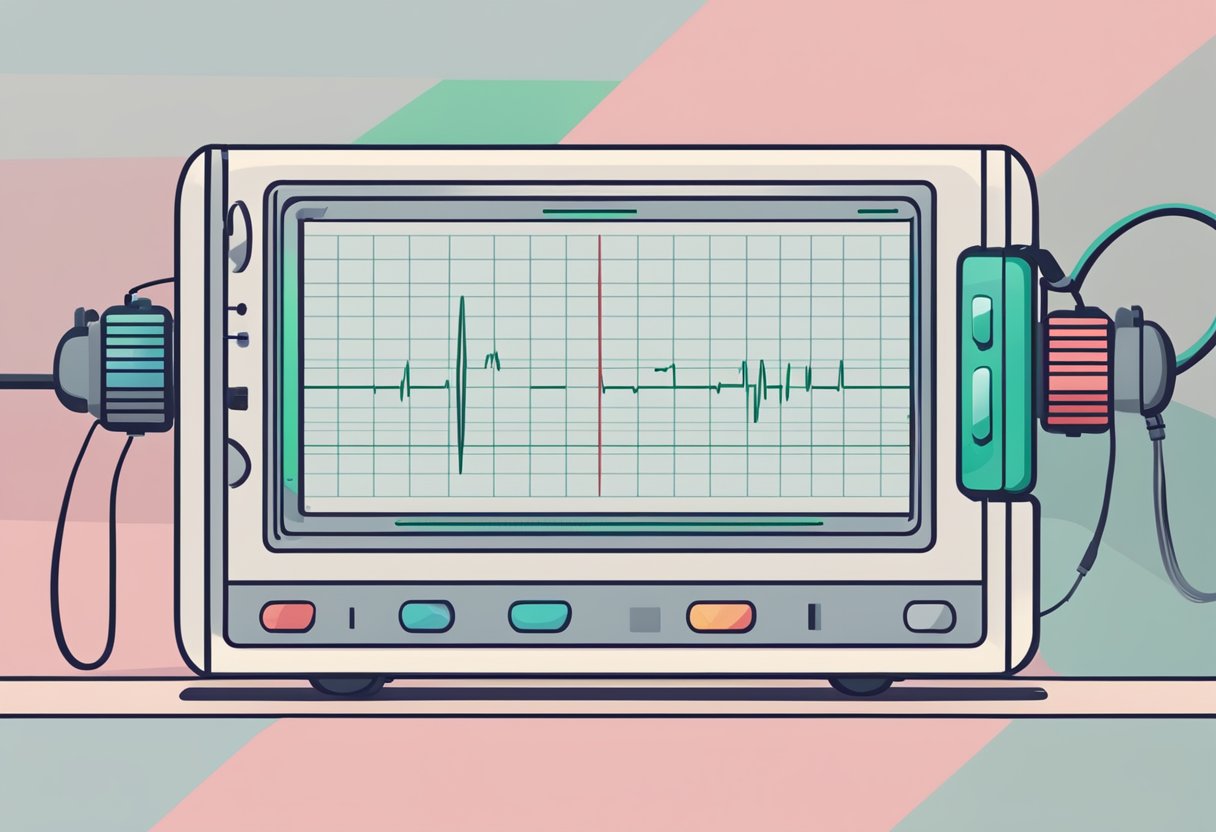 A heart rate monitor displaying a dangerously low heart rate