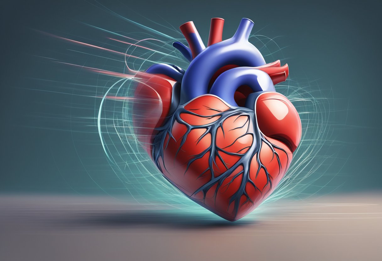 A heart racing in isolation, pulsing rapidly without cause