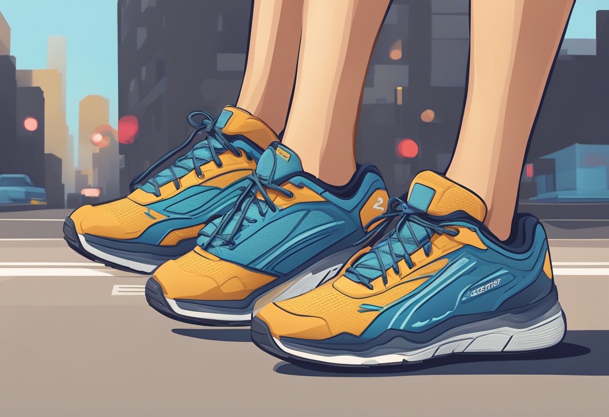 A pulse monitor beeps as a pair of sneakers pound the pavement, capturing the rhythm of an elevated heart rate during a brisk walk
