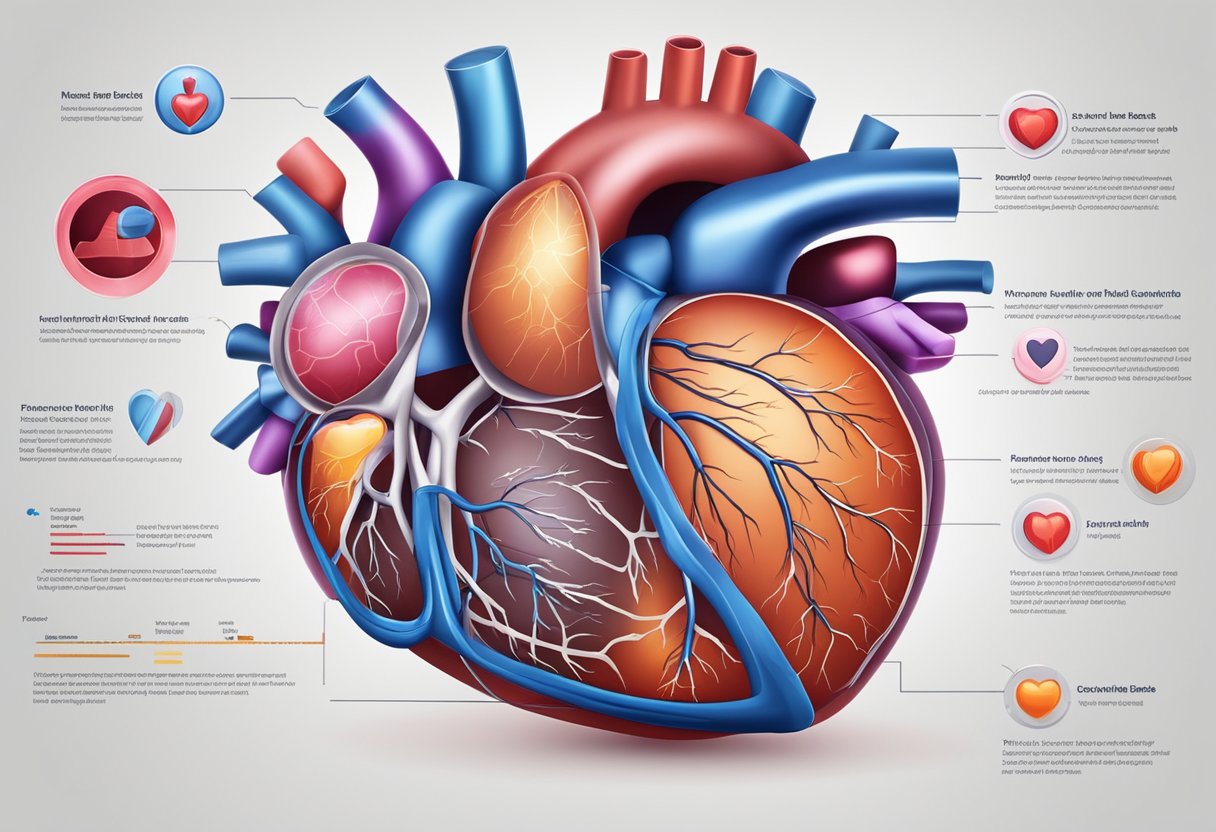 The heart beats rapidly without cause, diagnostic tests and treatment options are displayed nearby