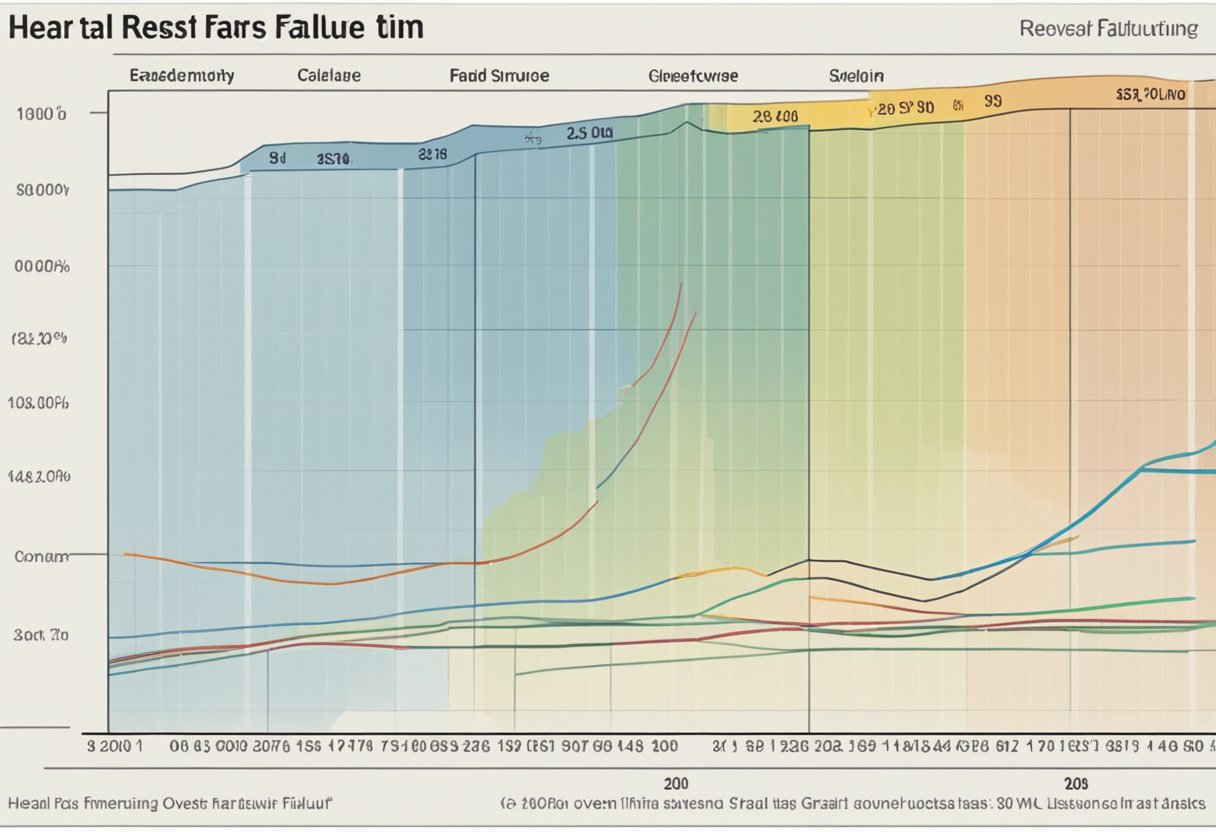 A graph showing heart failure survival rates over time