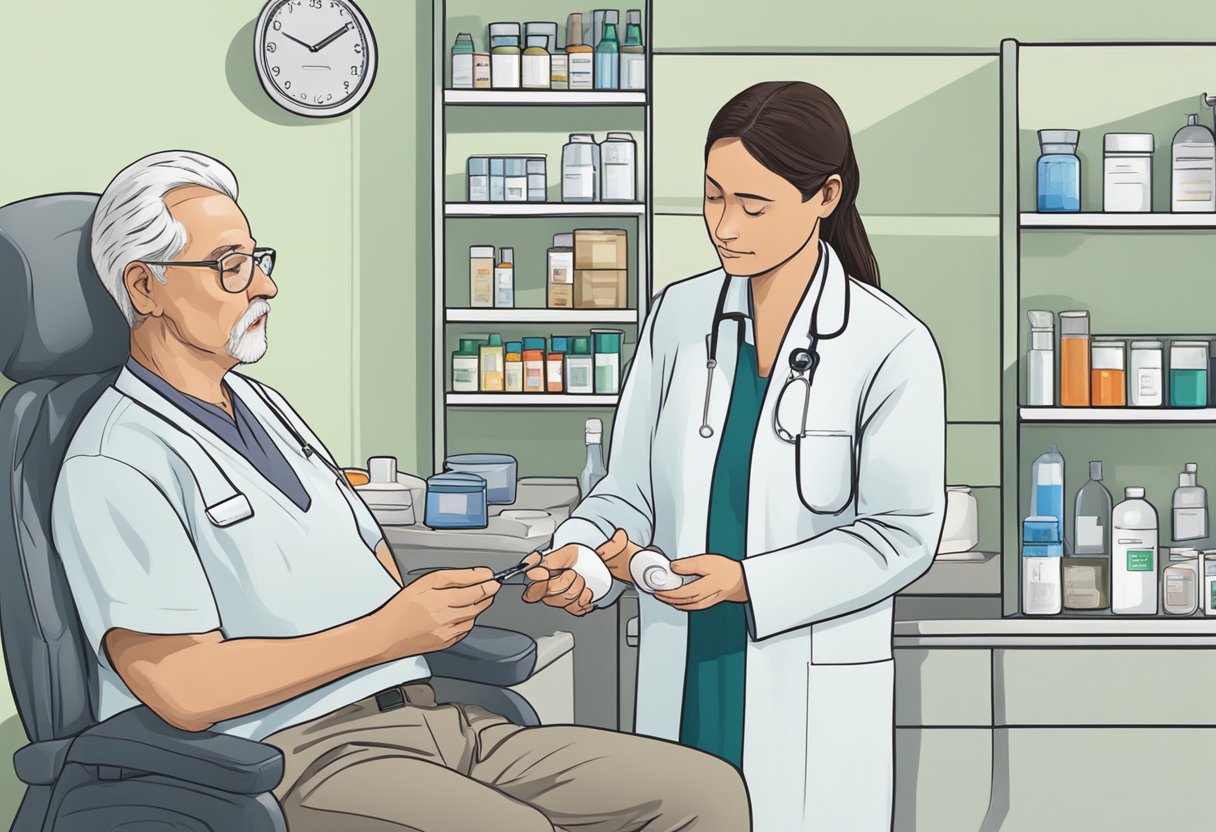A patient receiving medication for chronic ischaemic heart disease