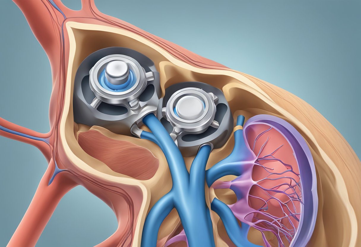 Two heart valves merging into one, creating a fused heart valve