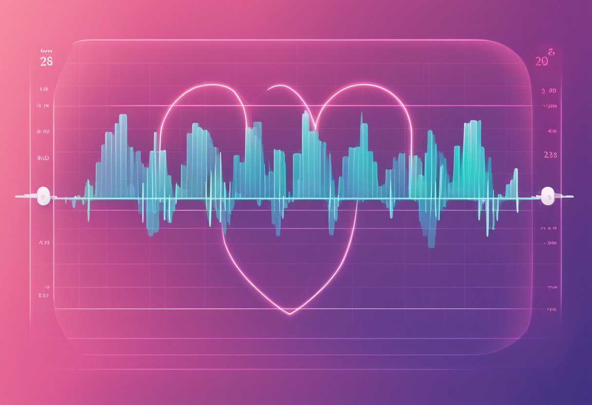 A heart rate monitor displaying different ages and corresponding normal heart rates
