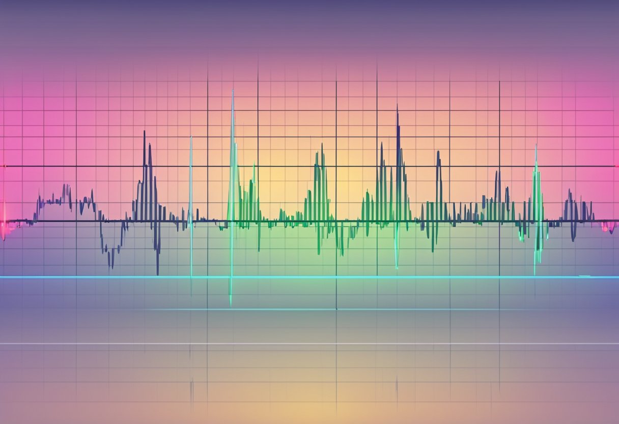 A heart rate monitor displaying a steady pulse within the normal range