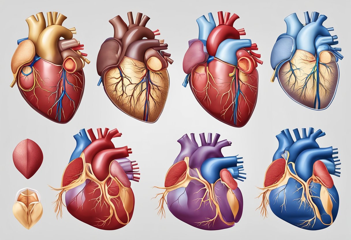 The human heart pumps blood from the left ventricle through the aorta to the body, and from the right ventricle through the pulmonary artery to the lungs