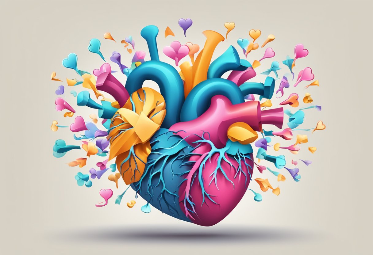 Heart pulsing rapidly, surrounded by question marks