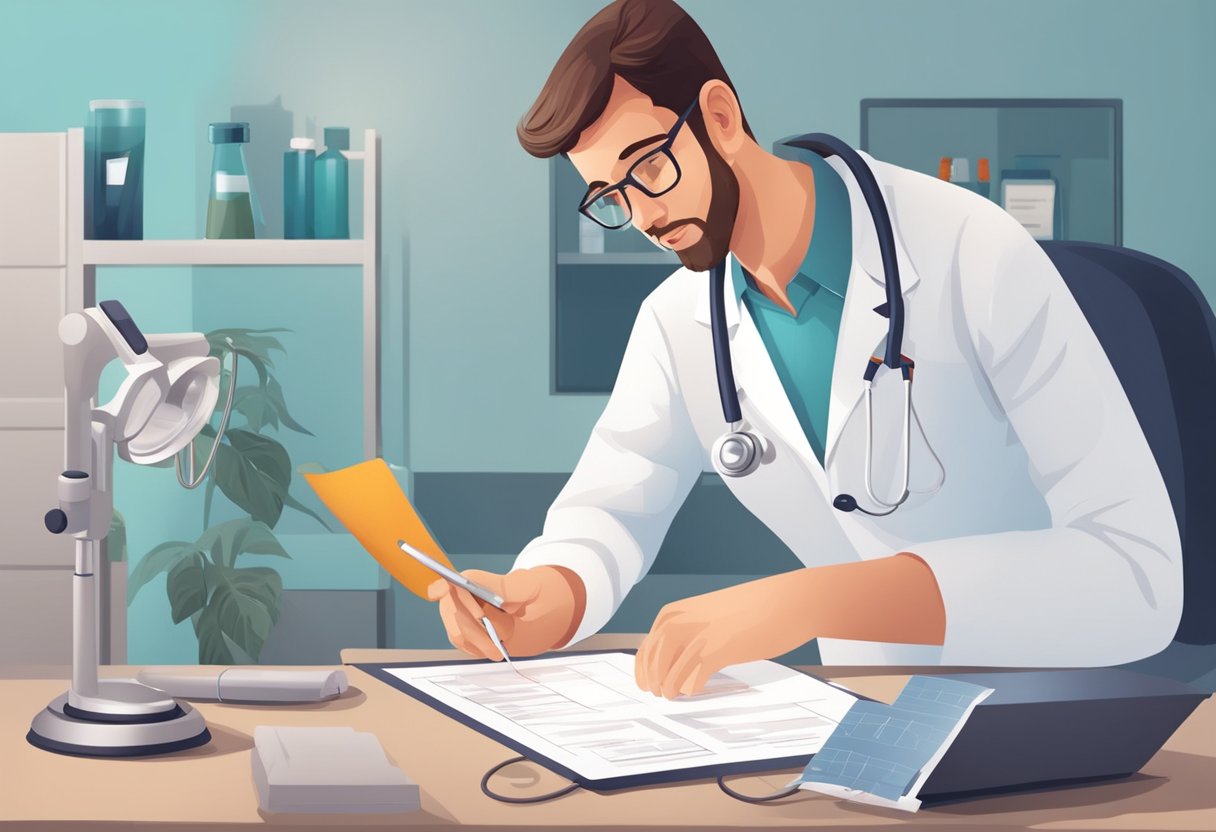 A doctor examines a patient's medical history and performs tests to diagnose and treat heart pain causes