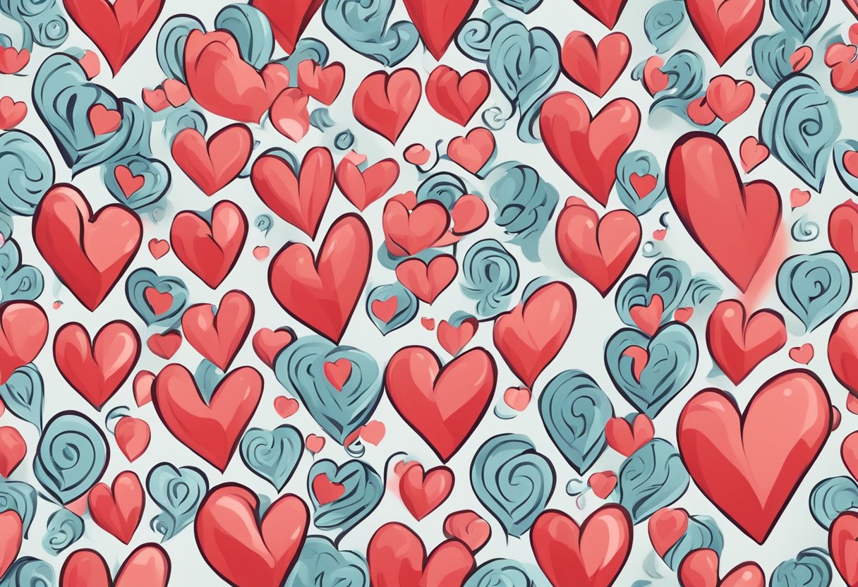A red heart with question marks swirling around it, symbolizing the uncertainty and confusion surrounding the causes of heart pain