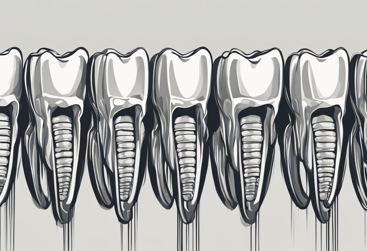 A row of teeth clenches together, while a pulsing rhythm emanates from the center