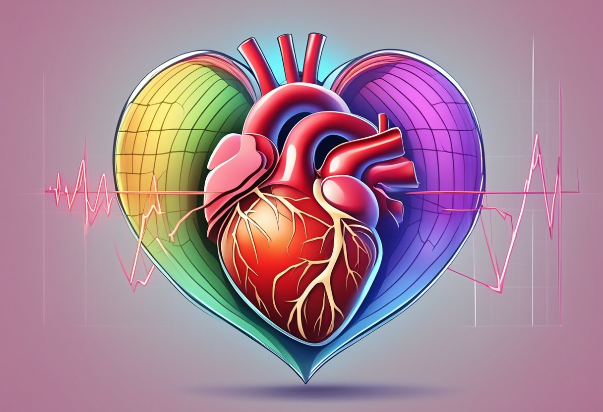 A male heart beats steadily, representing normal rhythm