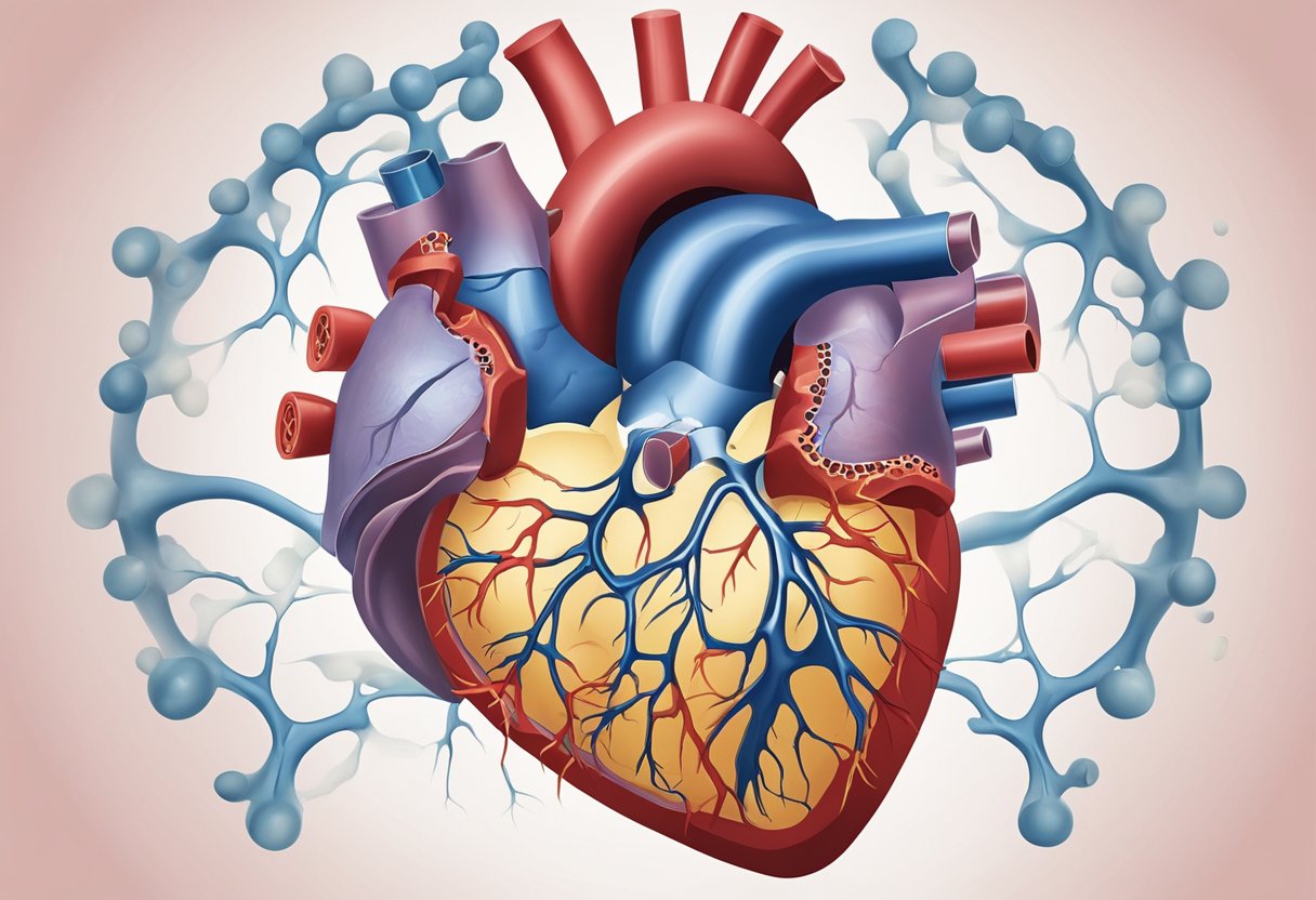 A heart with damaged valves, causing blood flow disruption