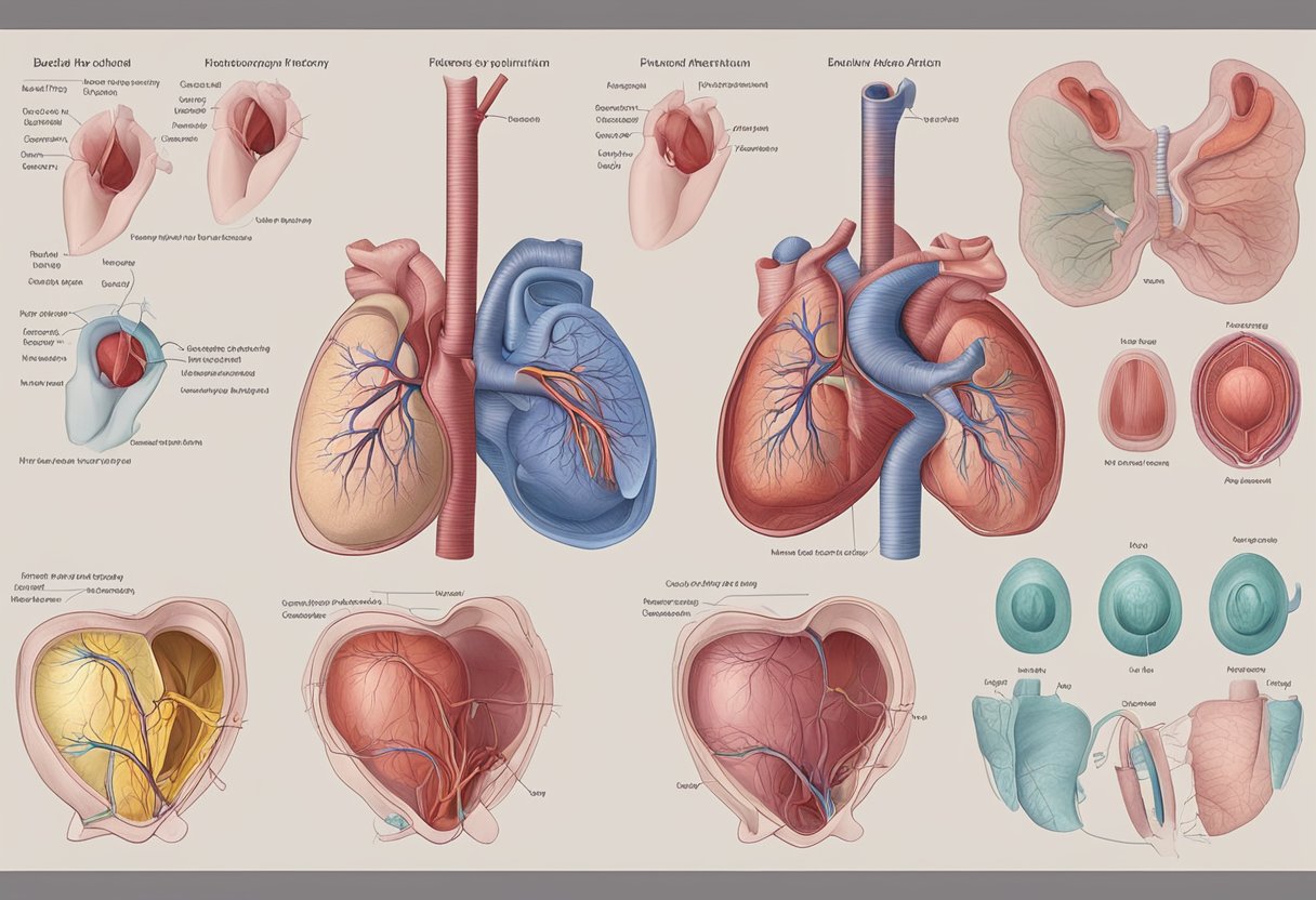 Blood flows from the body into the right atrium, then to the right ventricle, through the pulmonary artery to the lungs, back through the pulmonary vein to the left atrium, then to the left ventricle, and finally out to