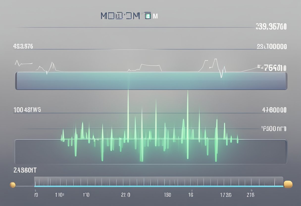 A heart rate monitor displays a slow, steady rhythm