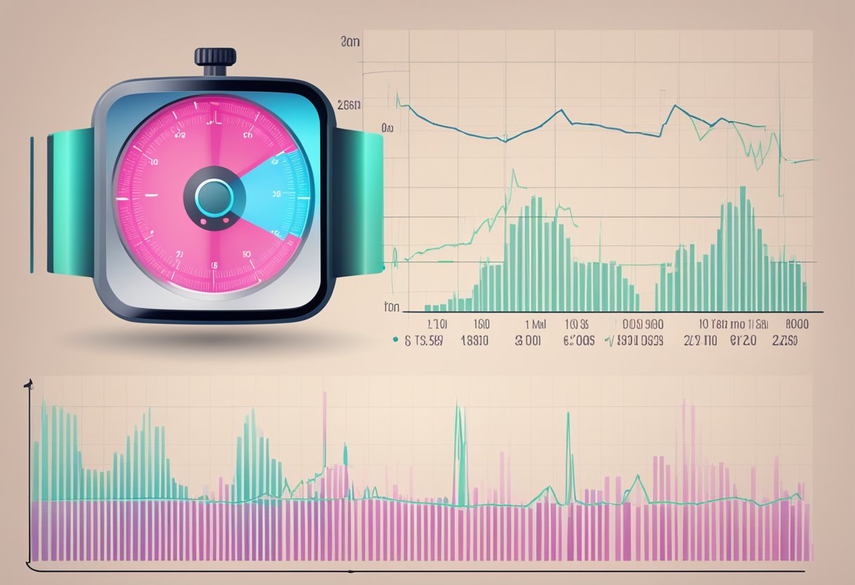 A heart rate monitor displays a low reading, with a graph showing a steady, slow rhythm