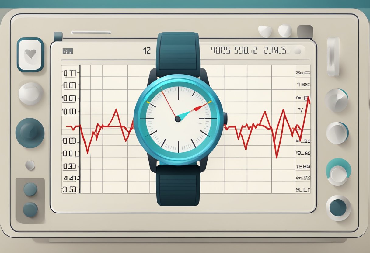 A heart rate monitor displays a steady and healthy resting heart rate