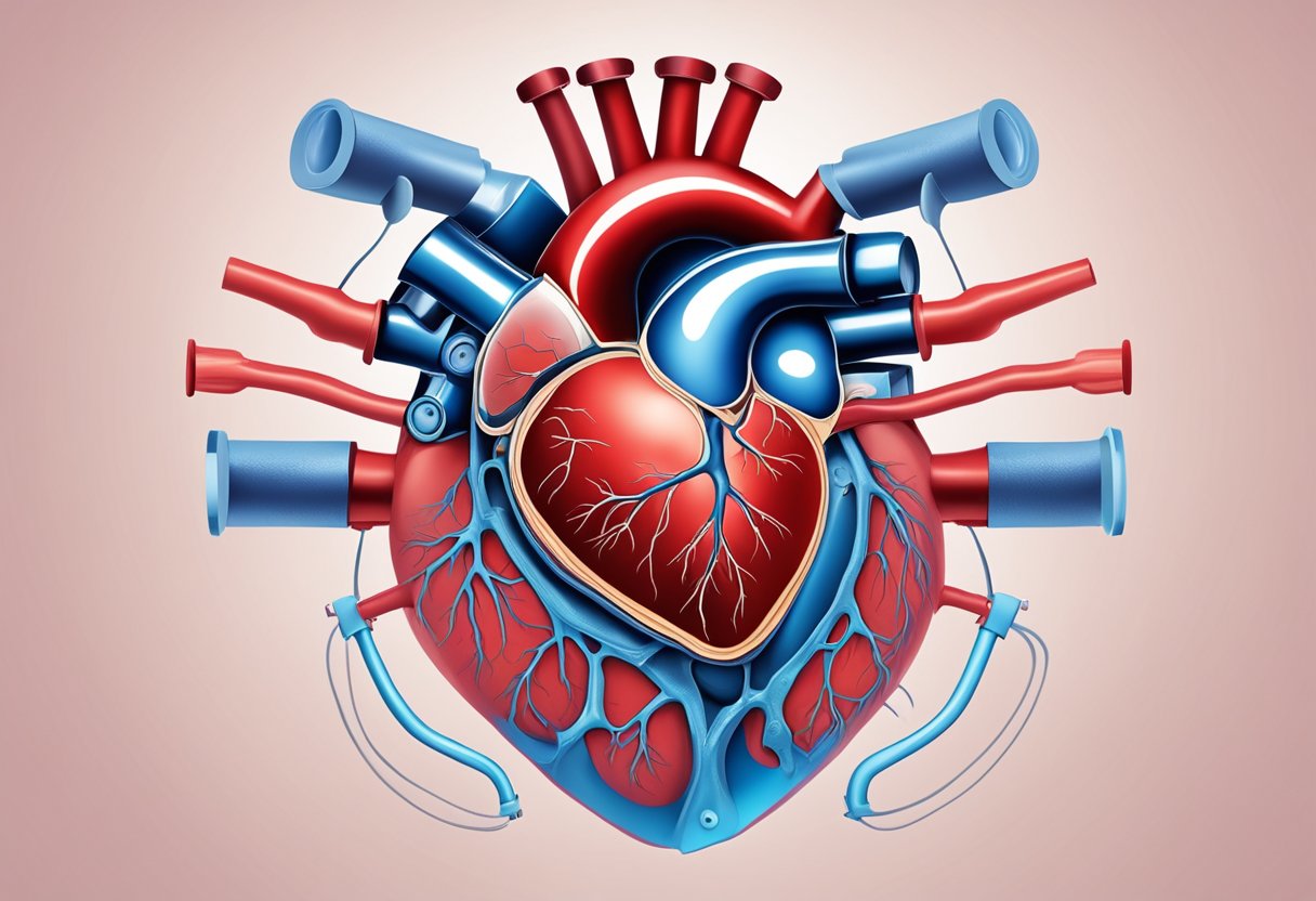 A heart with malfunctioning valves, causing blood flow disruption