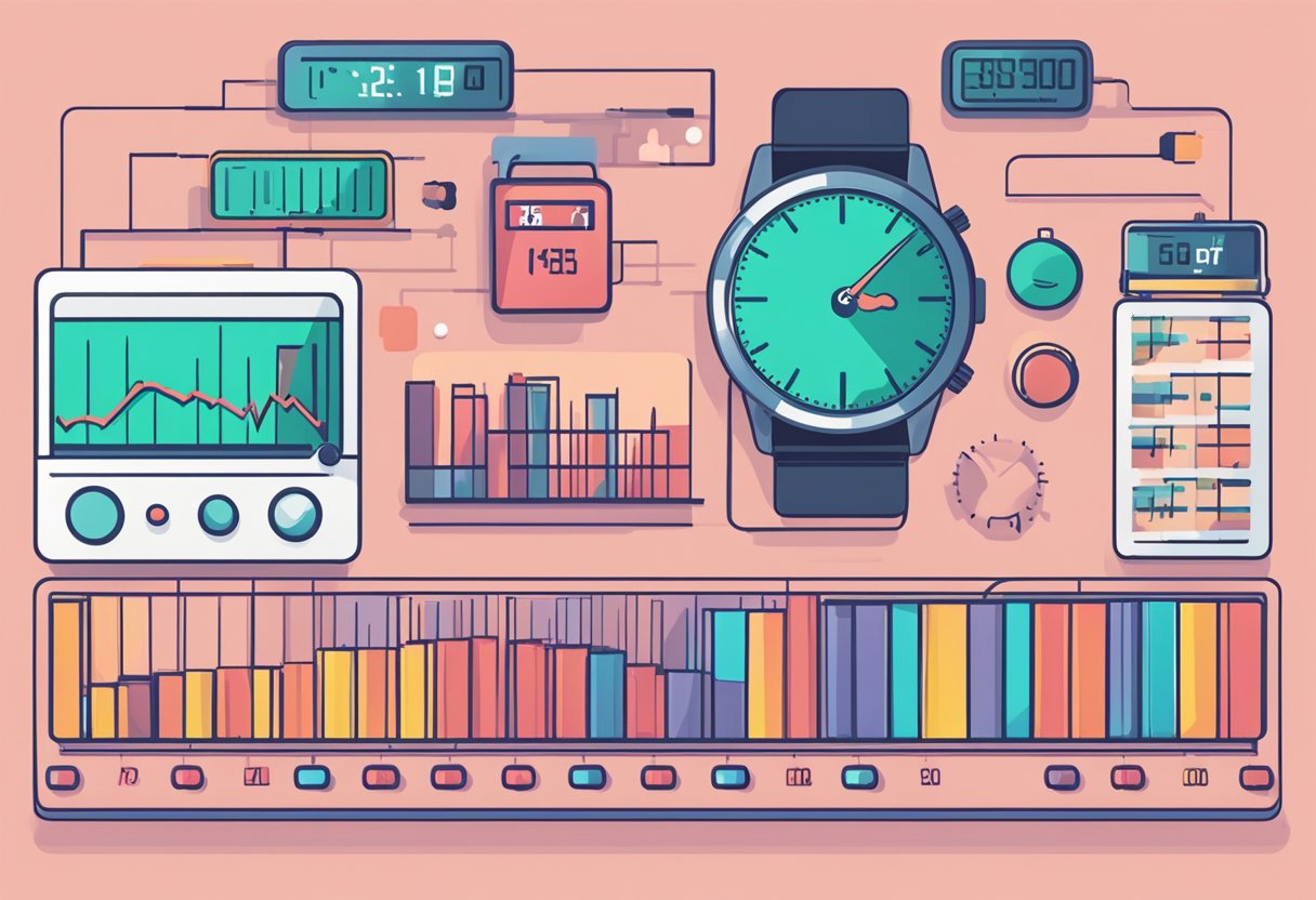 A heart rate monitor displaying various resting heart rates by age