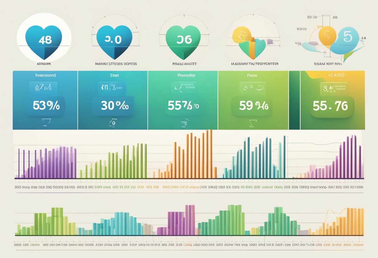 A chart showing resting heart rates for different age groups