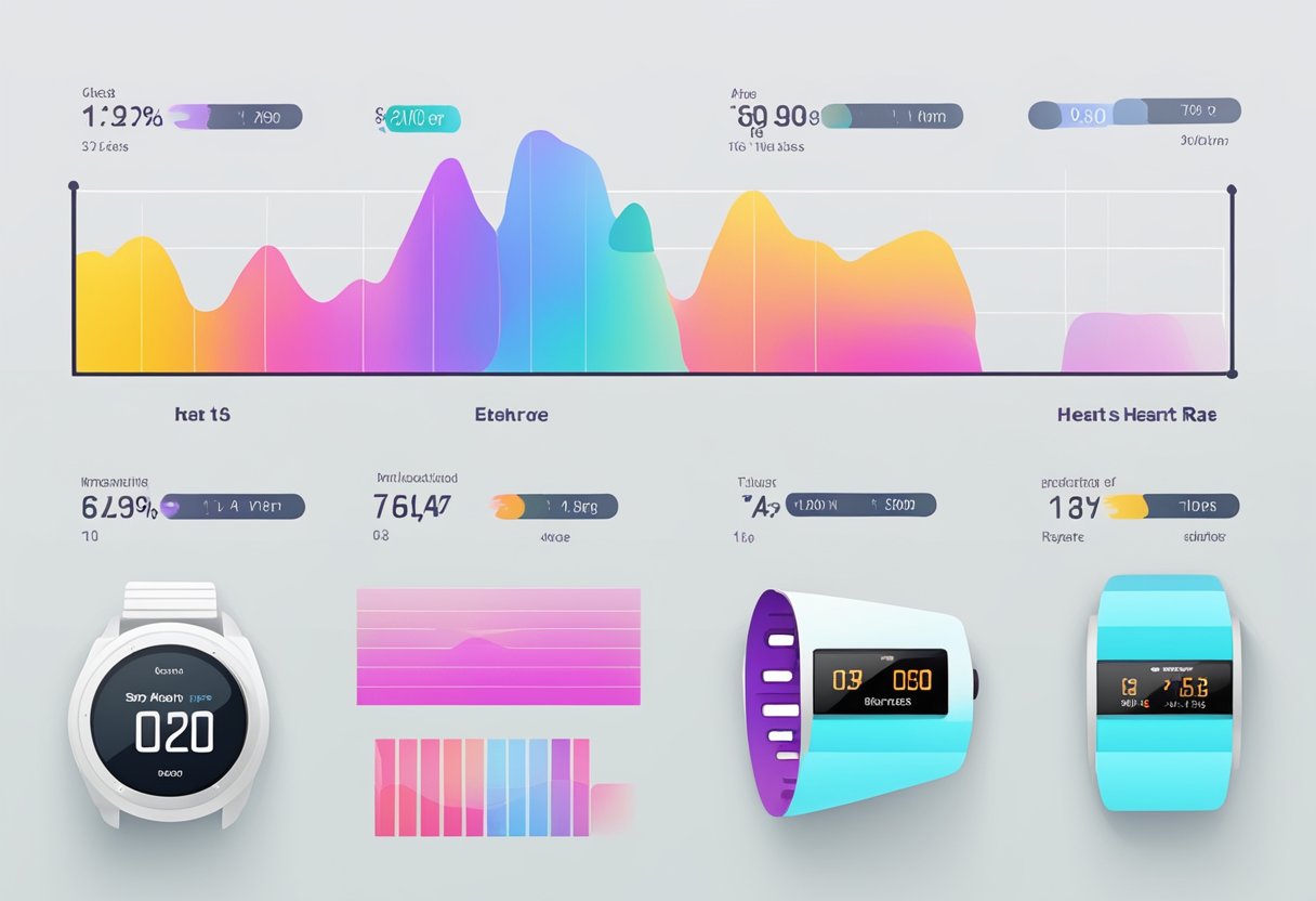 A heart rate monitor displaying different age groups and their corresponding resting heart rates