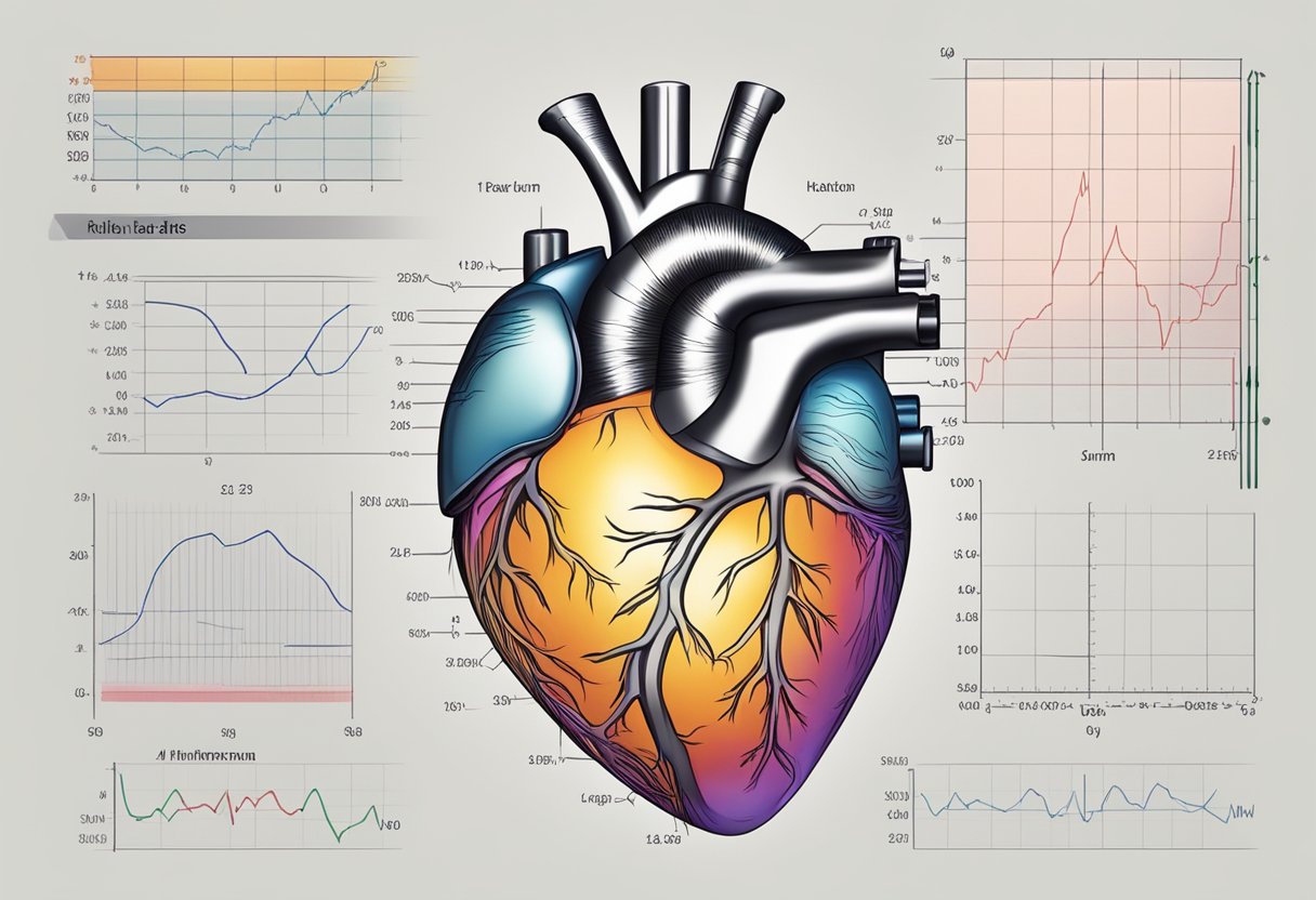 A heart-shaped object pulsates steadily, representing a normal human heart rate