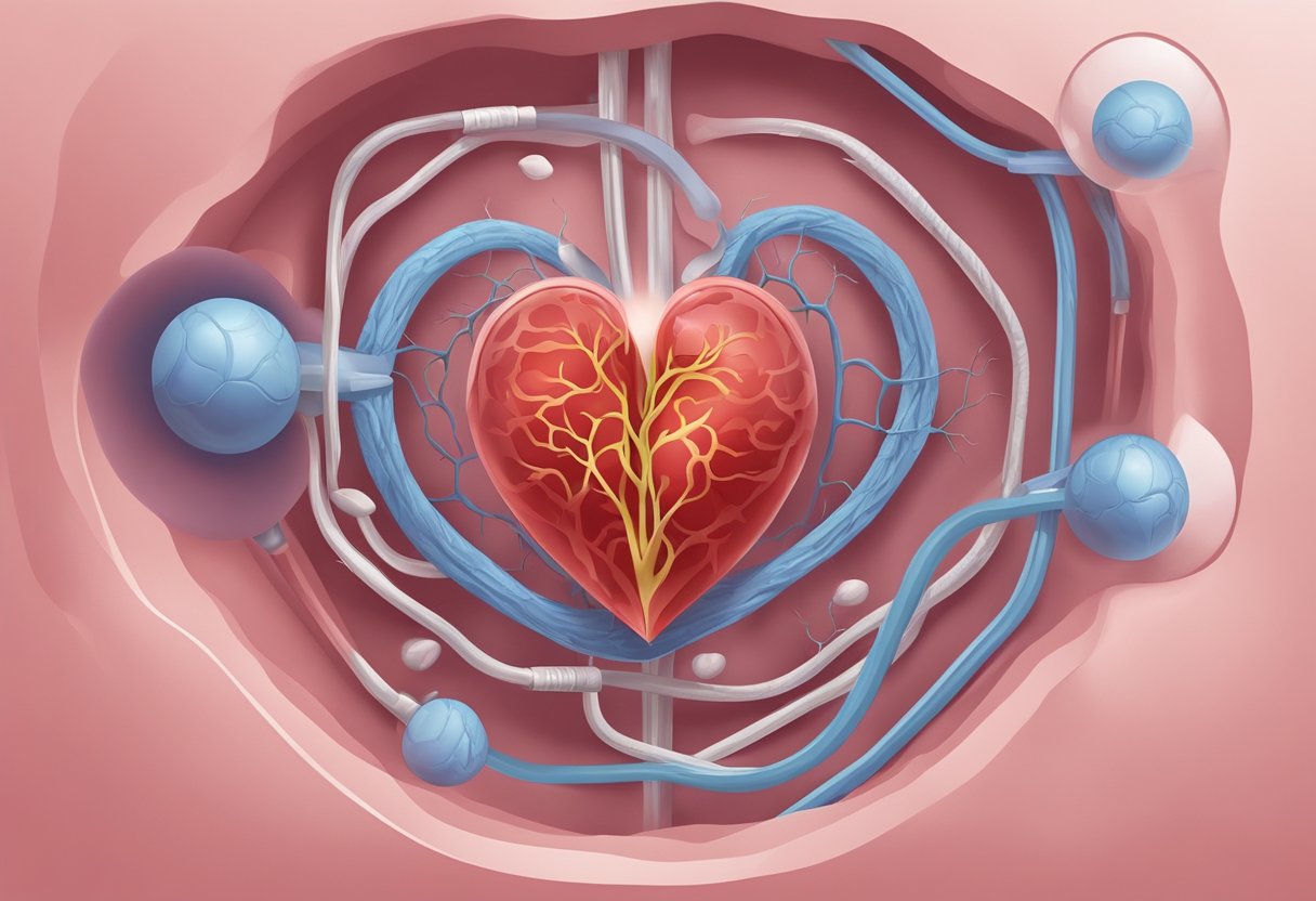 A blood clot forms in a heart valve, blocking blood flow. Treatment options include medication or surgical removal