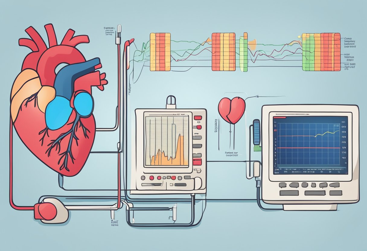 A heart monitor displaying stages of congestive heart failure