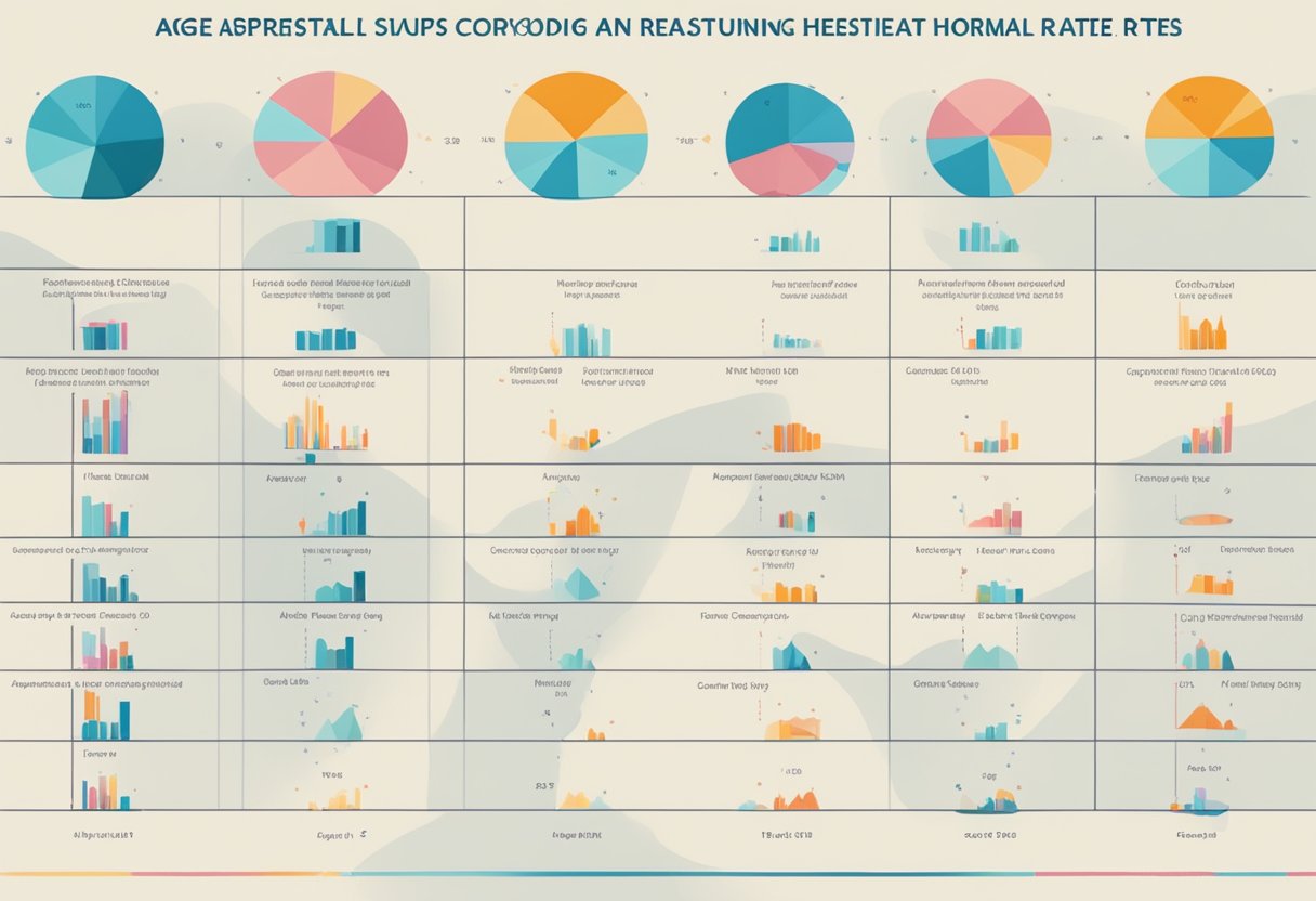 A chart showing age groups and corresponding normal resting heart rates