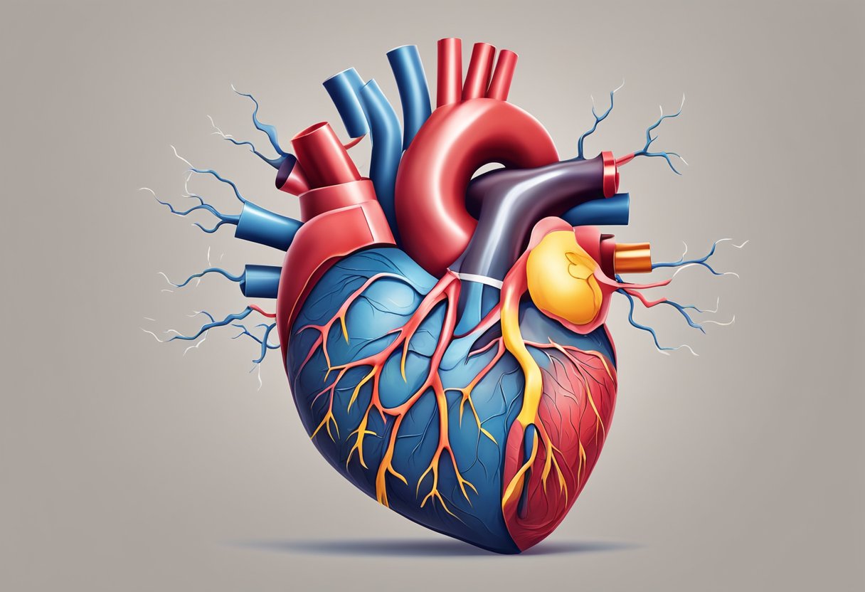 A heart with weakened muscles struggles to pump blood, causing fluid buildup in the body