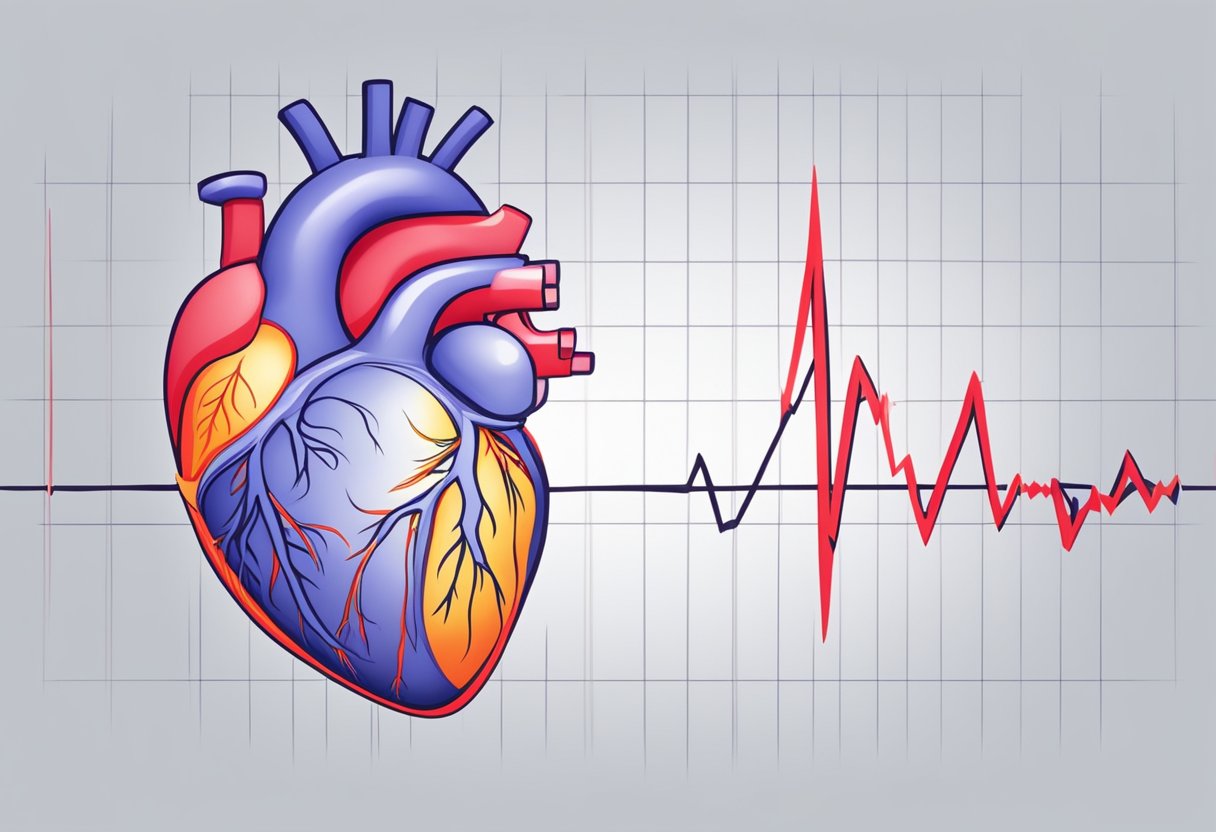 A woman's heart beats steadily, with a regular rhythm. No irregularities are present in the heart rate