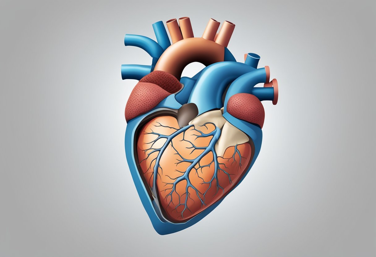 A heart with damaged valves, causing symptoms like chest pain and shortness of breath