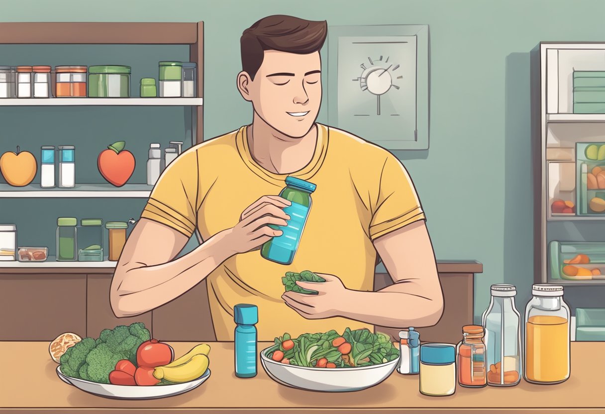 A person exercising regularly, eating a healthy diet, and taking prescribed medications to prevent another heart attack