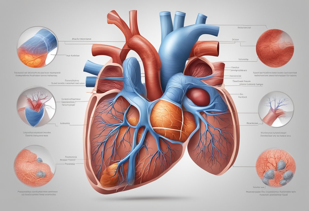 Blood vessels constrict, heart muscle weakens, and fluid accumulates in the lungs