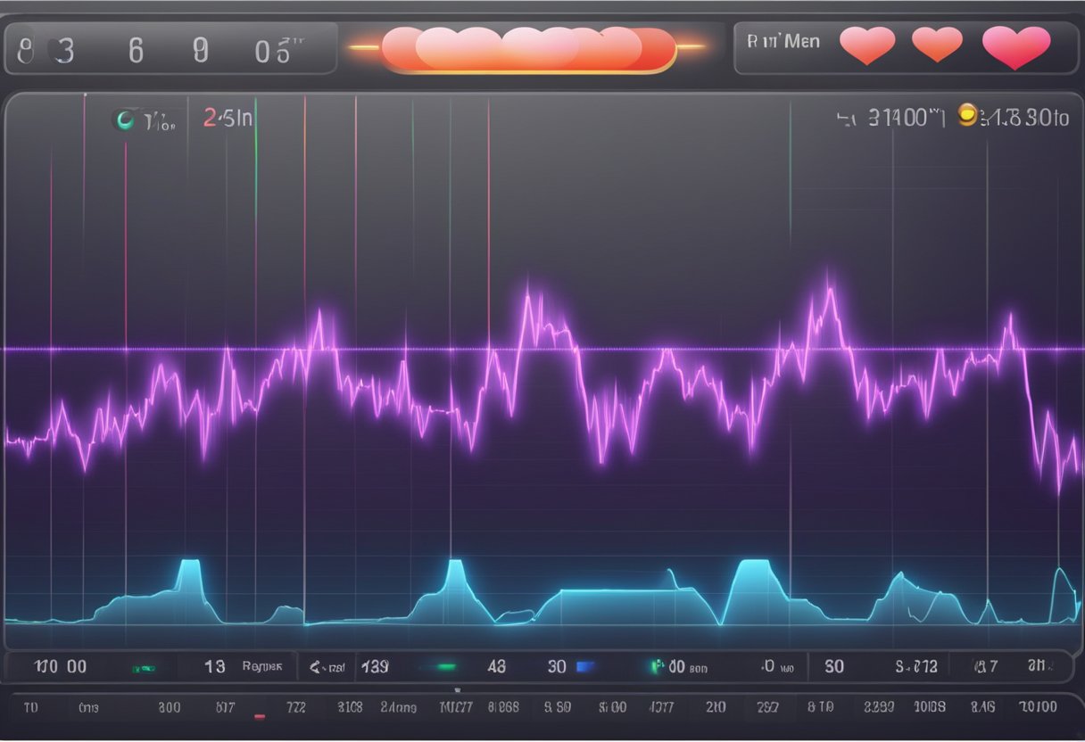 A heart rate monitor displays a steady, constant pulse
