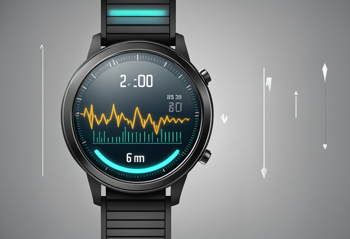 A heart rate monitor displays a steady, consistent rhythm on its digital screen