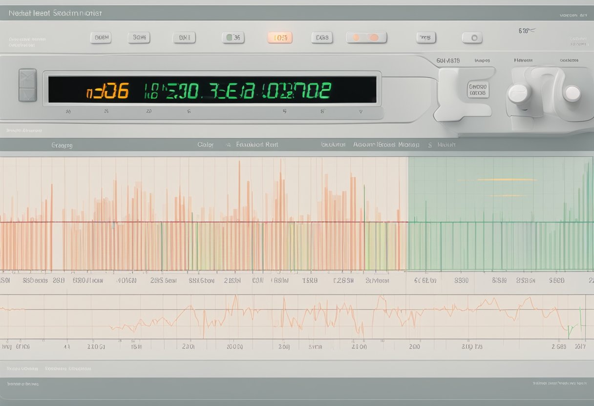 A fetal heart rate monitor displays a low heartbeat at 6 weeks gestation
