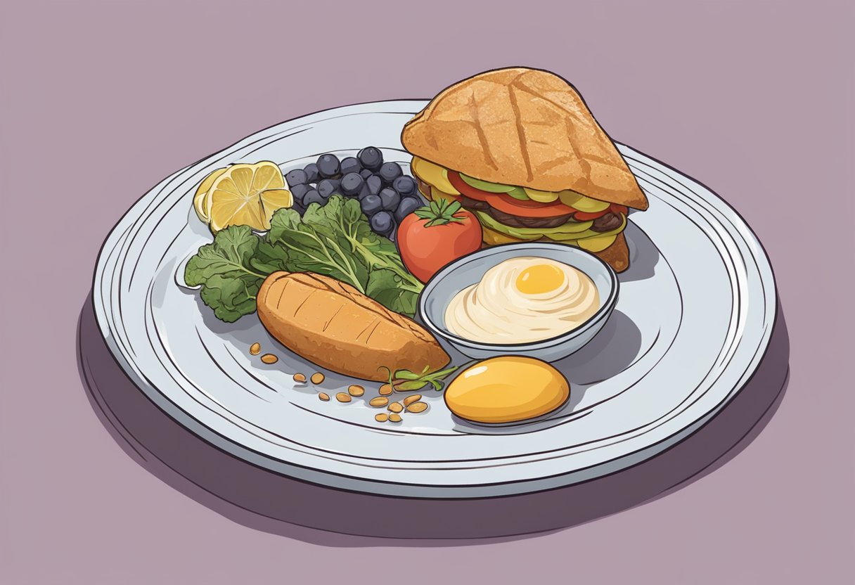 A plate of food sits untouched as a heart beats rapidly nearby