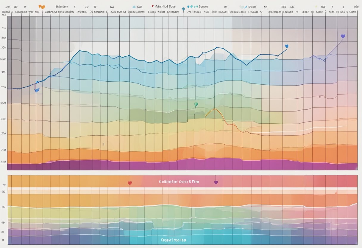 A colorful chart displaying heart rate zones for different age groups