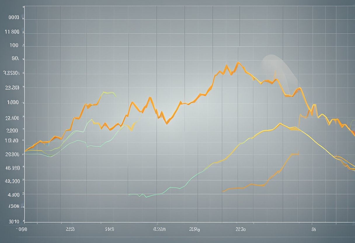 A graph showing fluctuating heart rate data over time