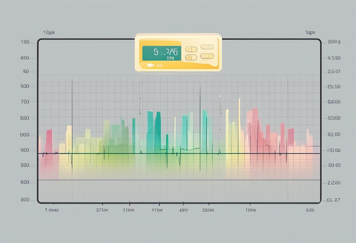 A heart monitor displays resting heart rates by age