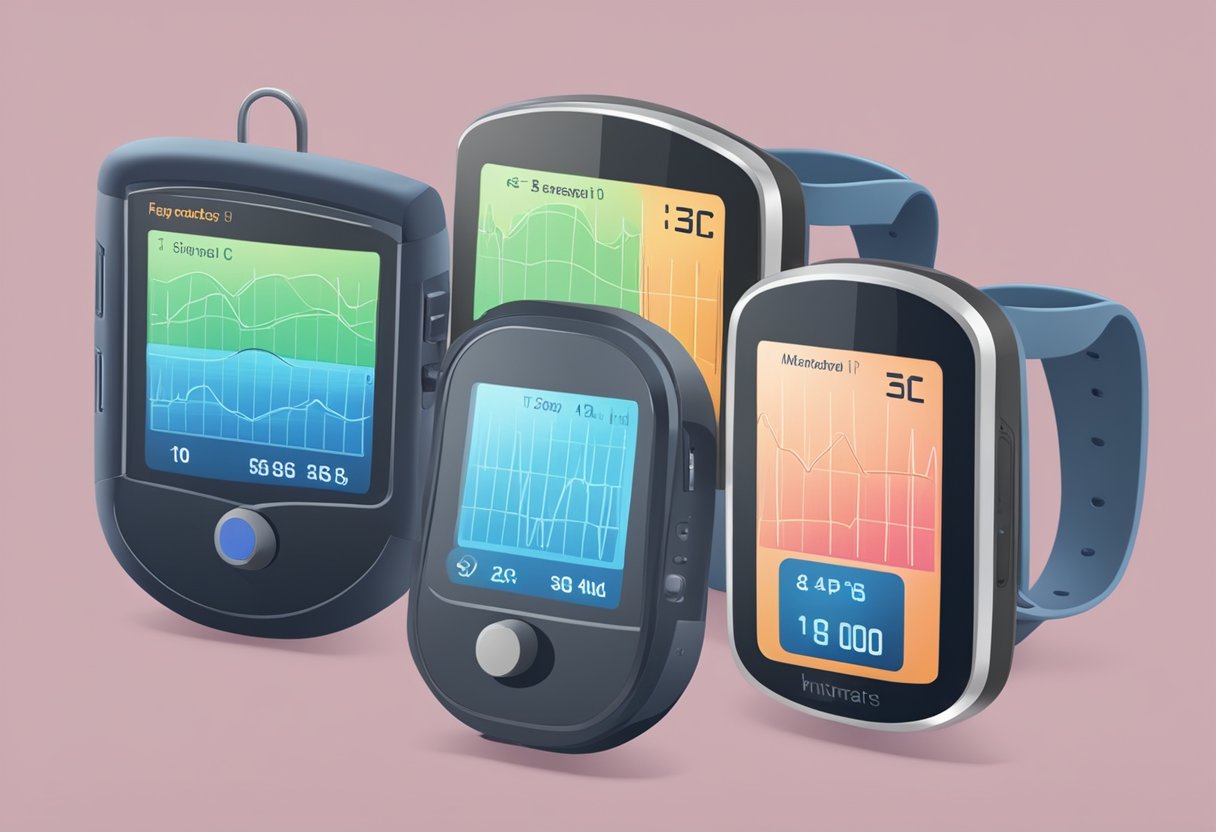 A heart rate monitor beeps rapidly, while a respiratory monitor shows an increase in breaths per minute