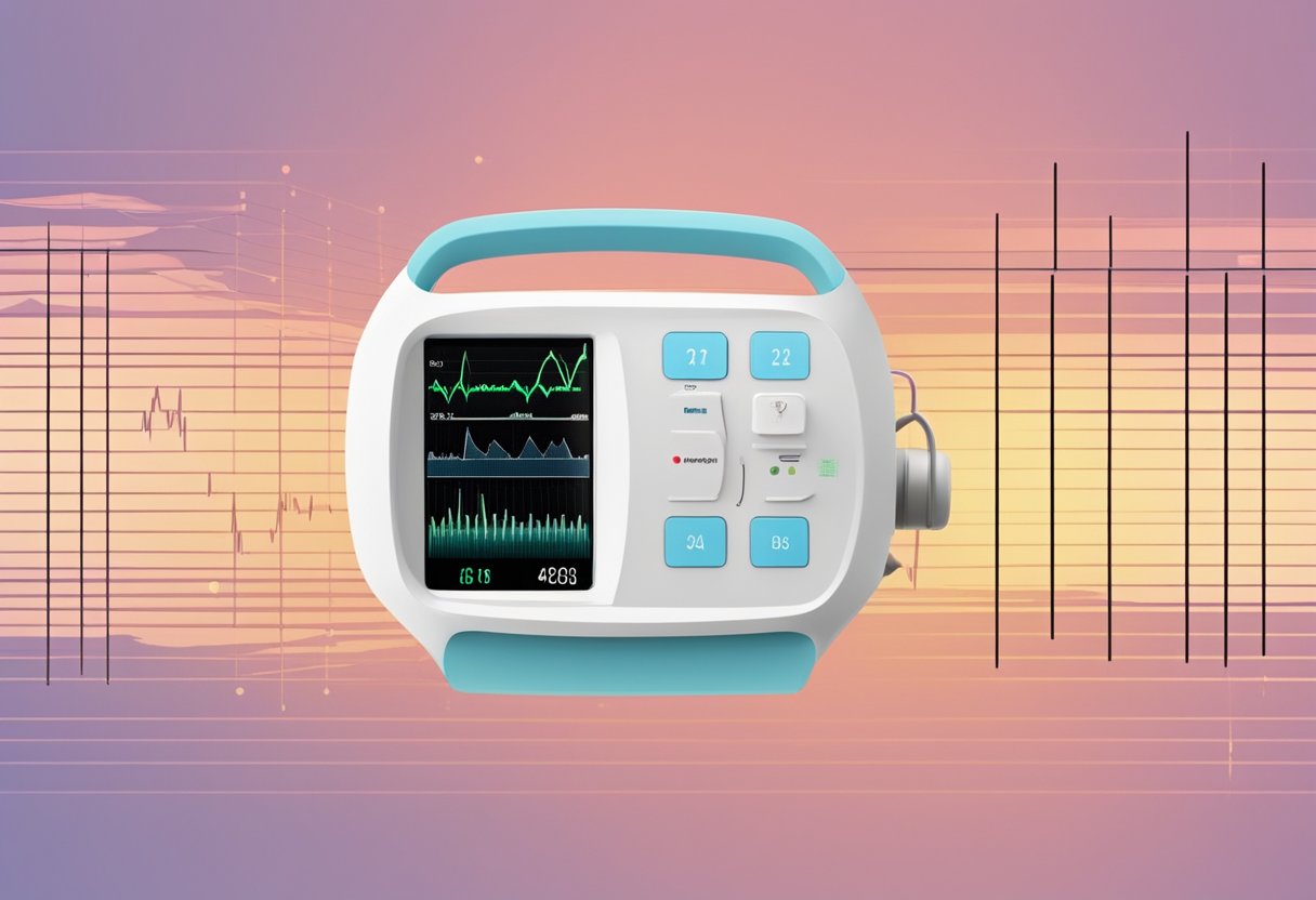 A fetal heart rate monitor displays fluctuations in heart rate, illustrating variability