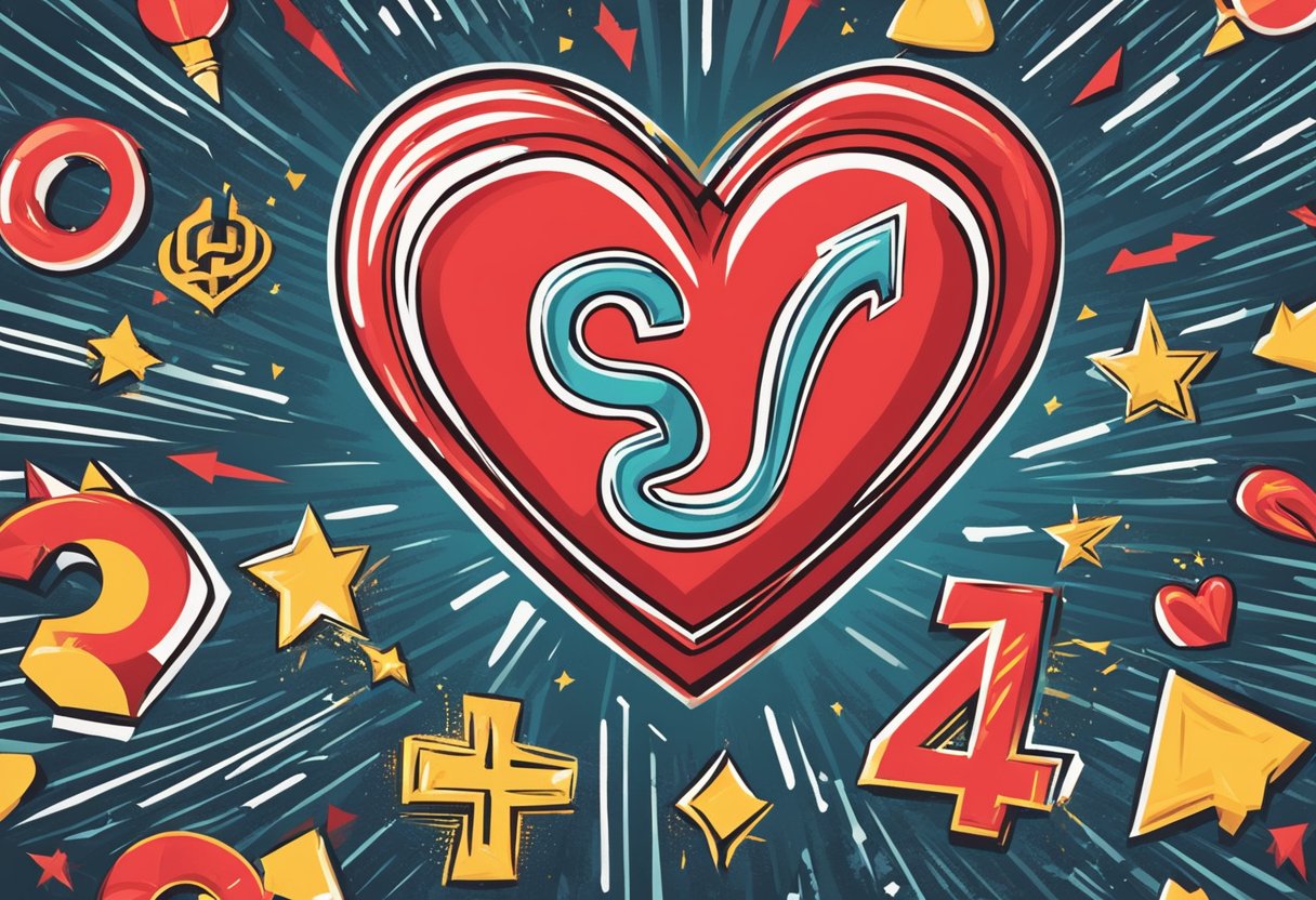 A red heart with a lightning bolt through it, surrounded by question marks and the words "Frequently Asked Questions" in bold lettering