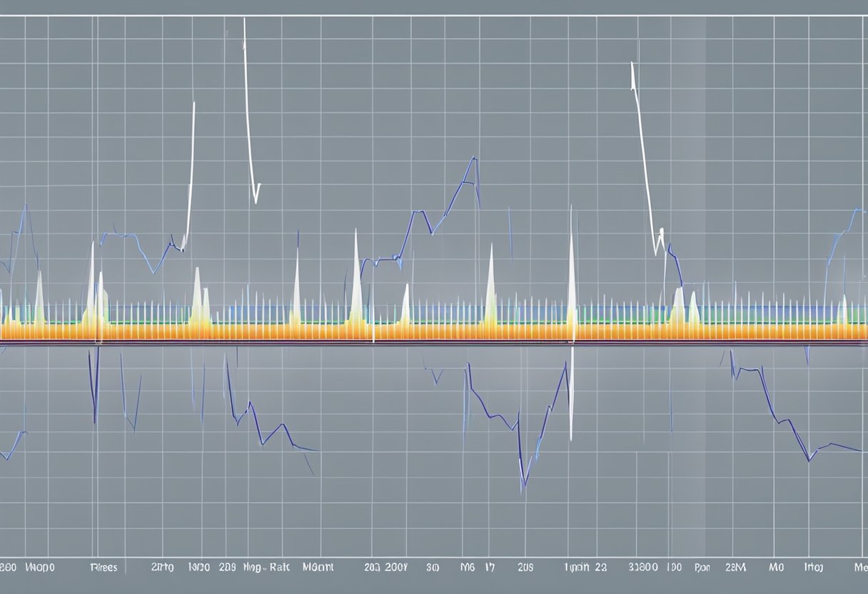 A heart rate monitor displaying a steady line, with a small, pulsing movement visible