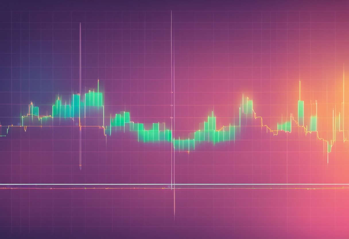 A digital heart rate monitor displays a fluctuating graph on a screen