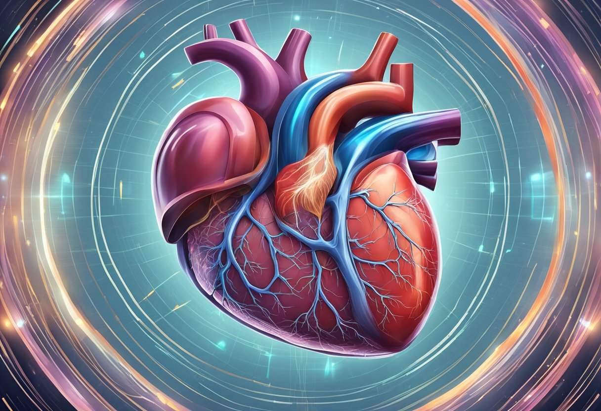 The heart beats rapidly, pulsing with energy and urgency. Its rhythm is strong and steady, conveying a sense of heightened awareness and intensity