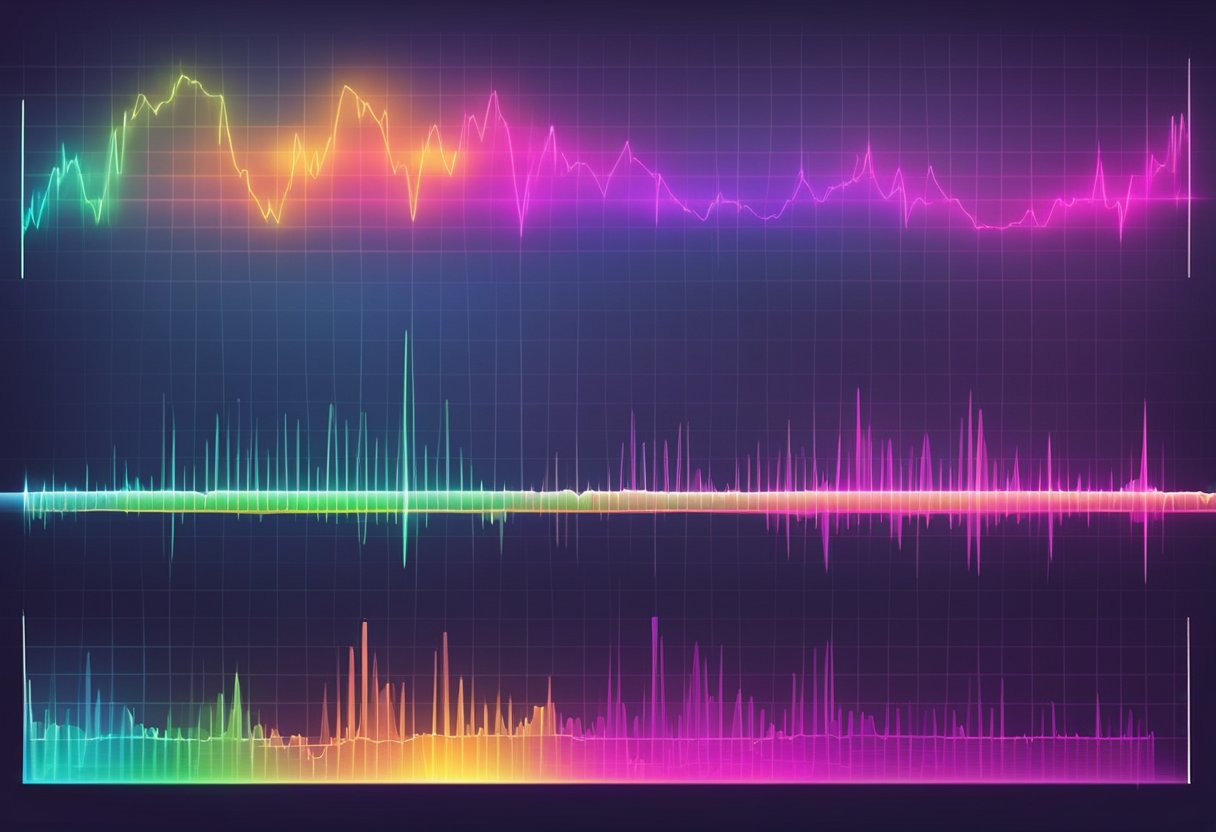 A heart rate monitor displays fluctuating wave patterns